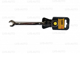 Ключ рожково-накидной с трещоткой и шарниром CrV 10мм СИЛА (202114)